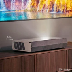 While the lumen count for a vibrant room must be over be ranging from 2500-3000 lumens and for a standard room you have to find a short-throw projector that can project a display of 100” from a distance of 8-10’.